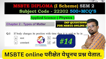 Applied Science physics 22202 msbte online exam IMP McQ questions bank  | Chapter 2 | Semester 2 |14