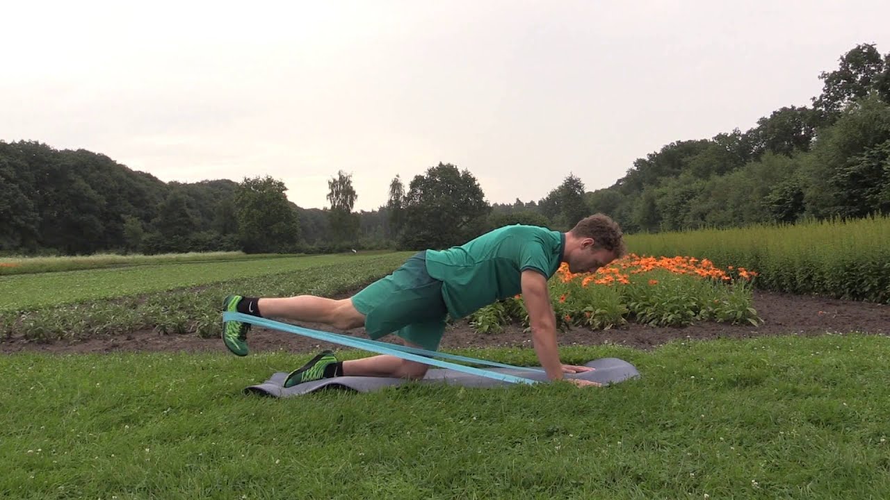 How to do Donkey Kicks (with resistance band) A.Vogel Get Active