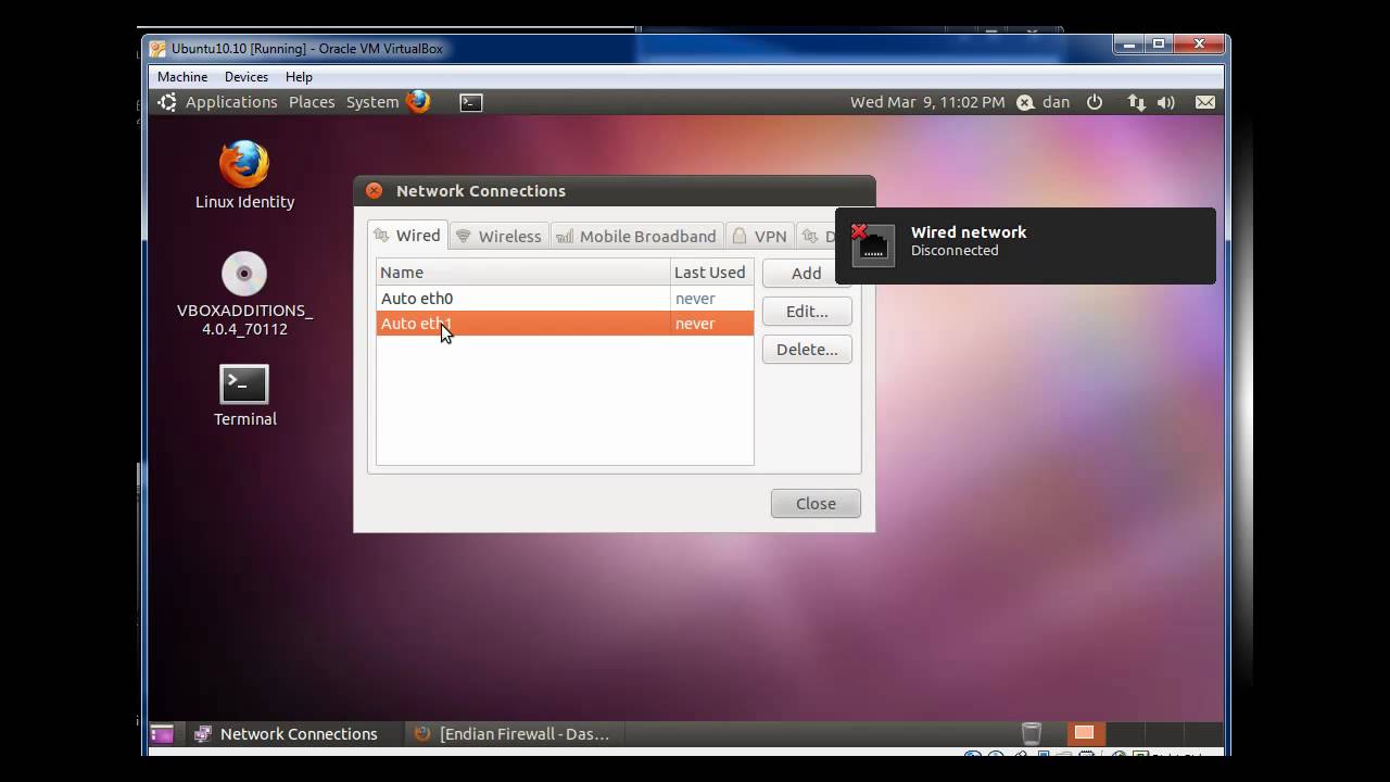 Virtualbox Internal (LAN) and Bridged (WAN) Interfaces for a Virtual