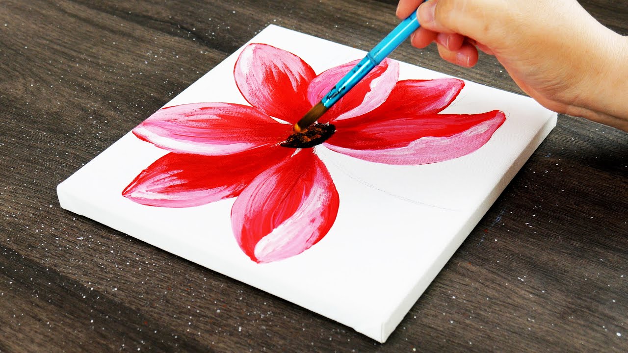 How To Paint Easy Flower Acrylic Painting FLOWER For Beginners YouTube Maxresdefault