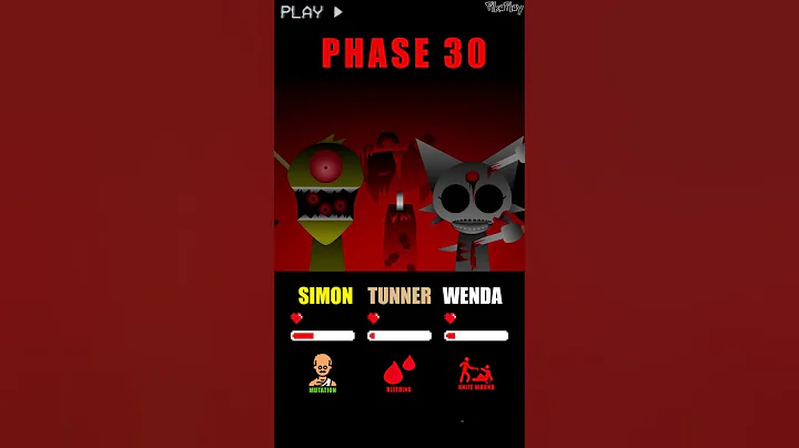 HP Bar Simon Tunner Wenda in 1 - 100 Phase #sprunki  #incredibox