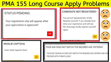 PMA 155 Online Apply Method | Pma 155 Apply problems like age problem not registered Status pending
