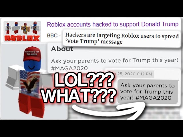 Hacked Roblox accounts are telling people to vote for Trump