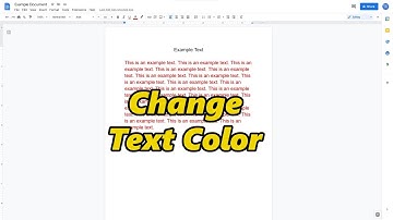 How To Edit Text Color In Google Docs