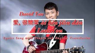 David Tao  - I Love You  愛, 很簡單 ài hěn jiǎn dān | Lyrics Song with Pinyin sub English Translation