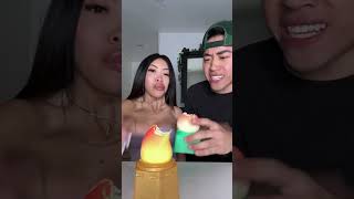 TRYING VIRAL PEACH AND MANGO ICE CREAM
