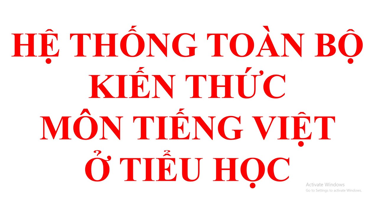 Hệ thống toàn bộ kiến thức môn Tiếng Việt ở Tiểu học