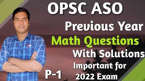 OPSC ASO Previous Year Math Questions Part-1 with Solutions II #pk_study_iq #opsc #aso