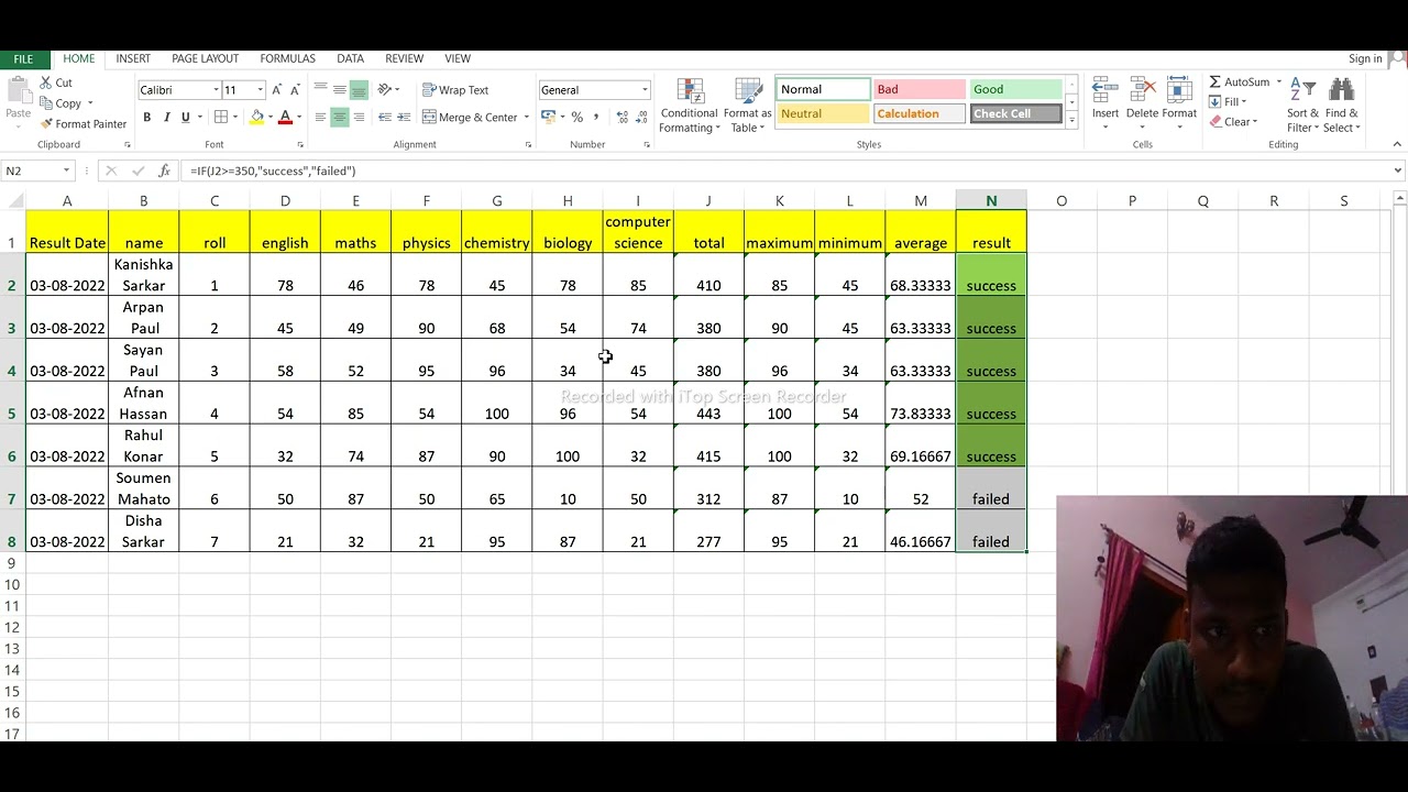 MS EXCEL. |. LECTURE 5. |. Conditional formatting (success & failure ...