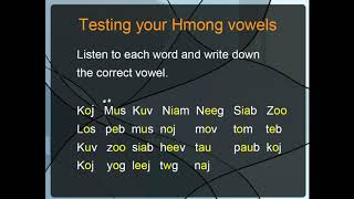 Test your Hmong vowels Profile