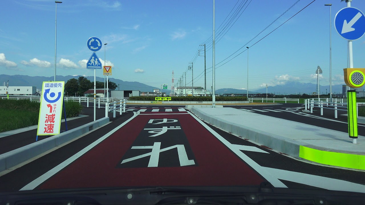 4K　名神高速道路・安八スマートインターと、インター近くのラウンドアバウト　岐阜県安八町