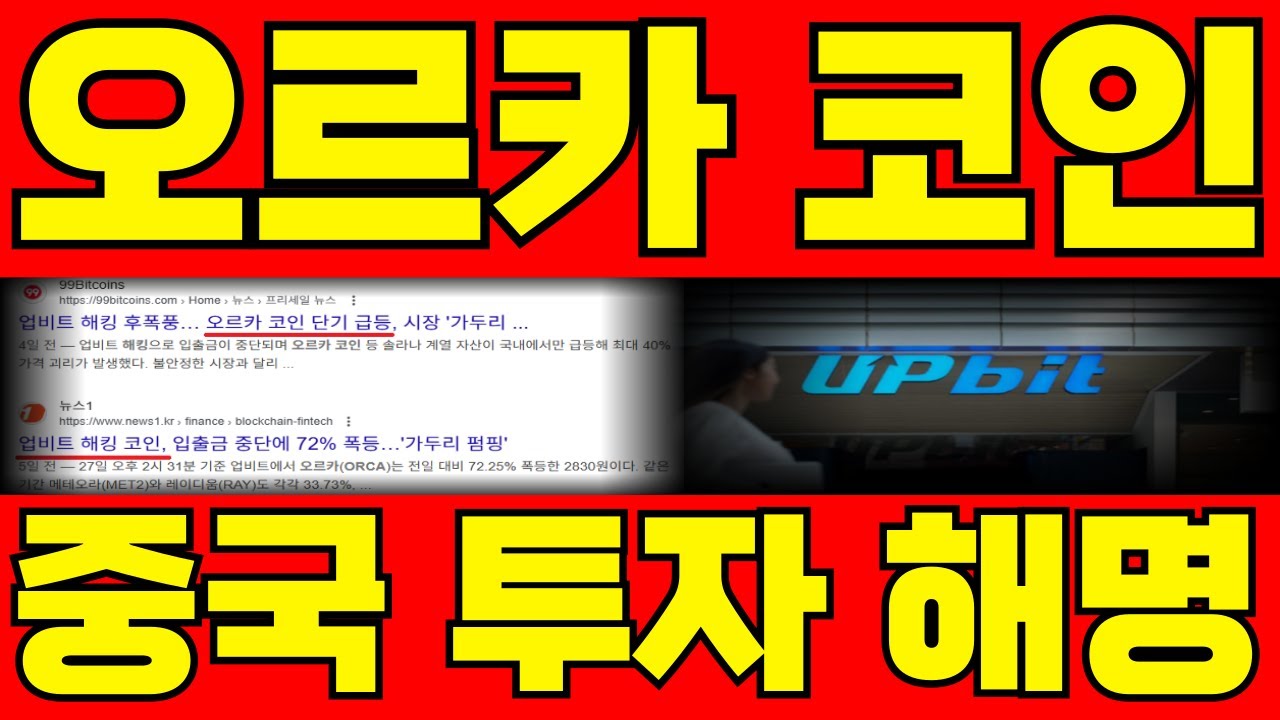 [오르카코인] 업비트 해킹 사건 이후 공개된 중국인 투자 물량 논란,,연말 폭등할 수 밖에 없는 이유 3가지 #오르카코인