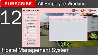 12. Hostel Management System in java - All Employee Working Page (JFrame, Mysql Database, Netbeans )
