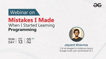 #Skillitup | Webinar - Mistakes I Made When I started Learning Programming