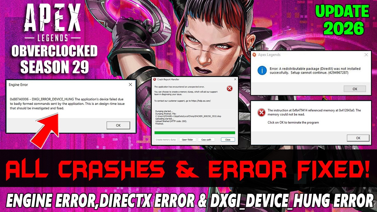 Apex Legends Season 29: How to Fix Engine Error,Directx Error