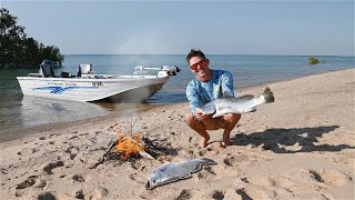 BARRAMUNDI catch & cook on Remote Beach