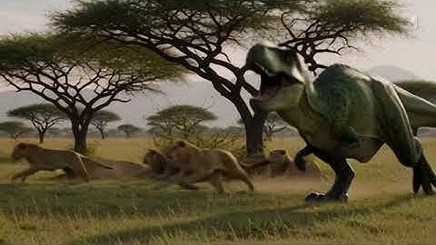 PixVerse V5 Image Text 360P dinausaur killing