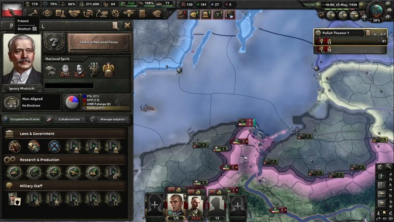 hoi4 Poland full historical walkthrough step by step/gameplay YouTube