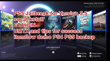 PS5 Jailbreak ver5.5 demo Nomadic DNS / ES7in1 / UMTX / Etahen / itemflow / socat kstuff