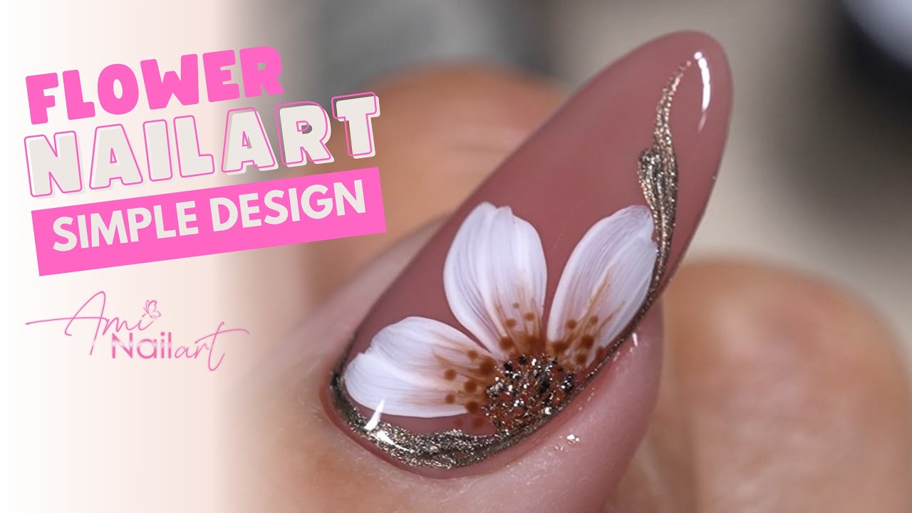 SIMPLE FLOWER NAIL ART DESIGNS TUTORIAL BY AMI NAILART YouTube