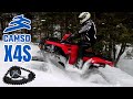 Camso x4s atv track system in the deep snow with a honda rubicon 520