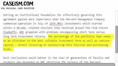 Venture Capital at the Harvard Management Company in Historical Perspective Case Solution & Analysis