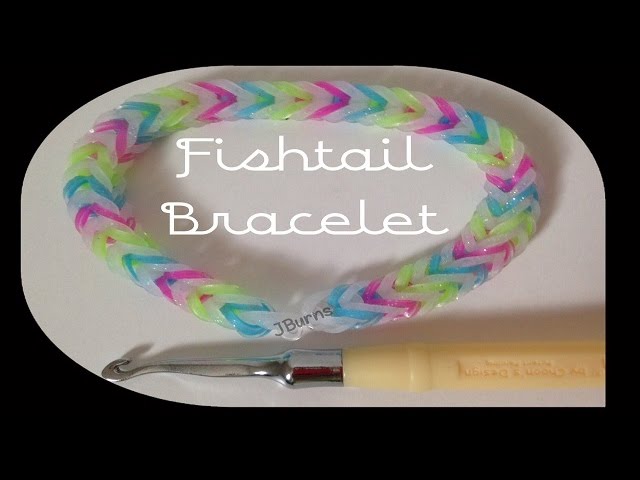 Rainbow loom rubber band bracelet tutorial hook and eye 