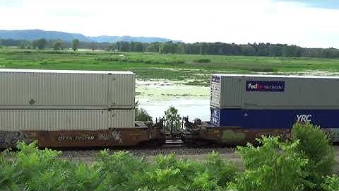 BNSF Westbound Intermodal Train w/ NS Power Trailing 7/12/21 Scenic View Stoddard, WI