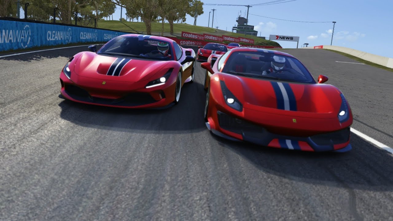 Ferrari F8 Tributo vs Ferrari 488 Pista at Bathurst - YouTube