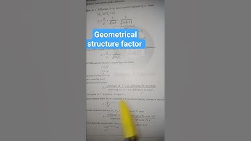 Geometrical structure factor || condensed matter Physics