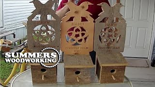 110 - Xcarve CNC Designed Birdhouses A friend of mine wanted 3 birdhouses made like the one he took a photo of from the wood that is over a 144 years old from an old
