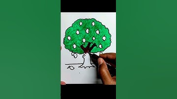 Mango tree drawing easy easy #shorts #youtubeshorts #treedrawing