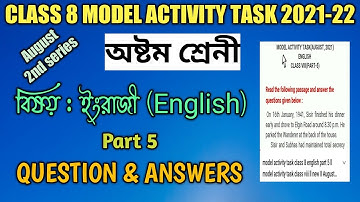 Model Activity Task Class 8 English Part 5 2021||Class 8 Model Activity Task English Part 5