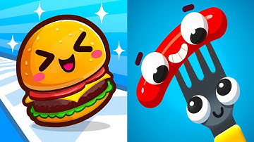 Food Run VS Fork N Sausage - Satisfying ASMR Gameplay ALL Levels