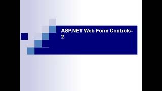 ASP.NET Web Form Controls - 2