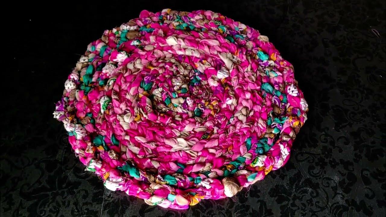 DOORMAT MAKING WITH WASTE SAREES \\ BEST OUT OF WASTE OLD SAREES MAKING
