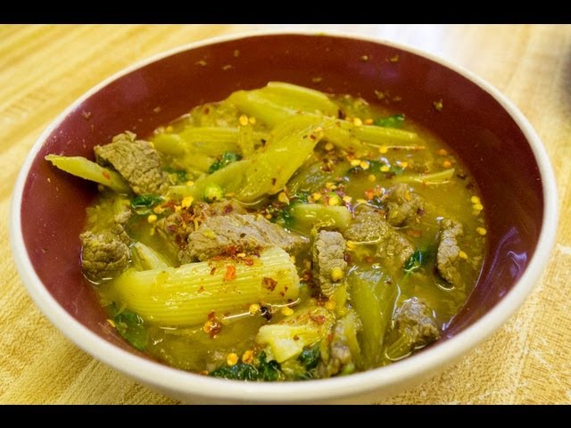 Somlor Machu Kreung Sach Ko (Cambodian beef soup with celery) សម្លម្ជូរ class=