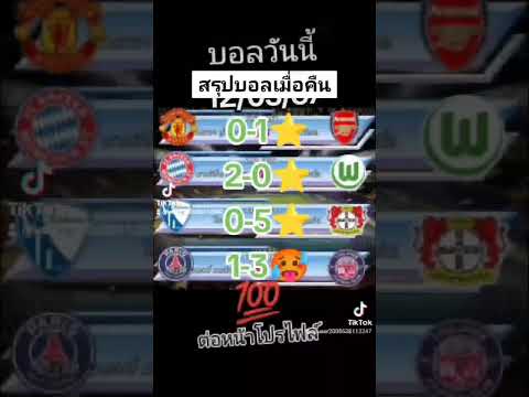 ผลบอลเมื่อคืน #ฟุตบอล ⚽  #ทรรศนะฟุตบอล#ผลบอลย้อนหลัง #ผลบอลเมื่อคืน  #ตารางบอลเมื่อคืน