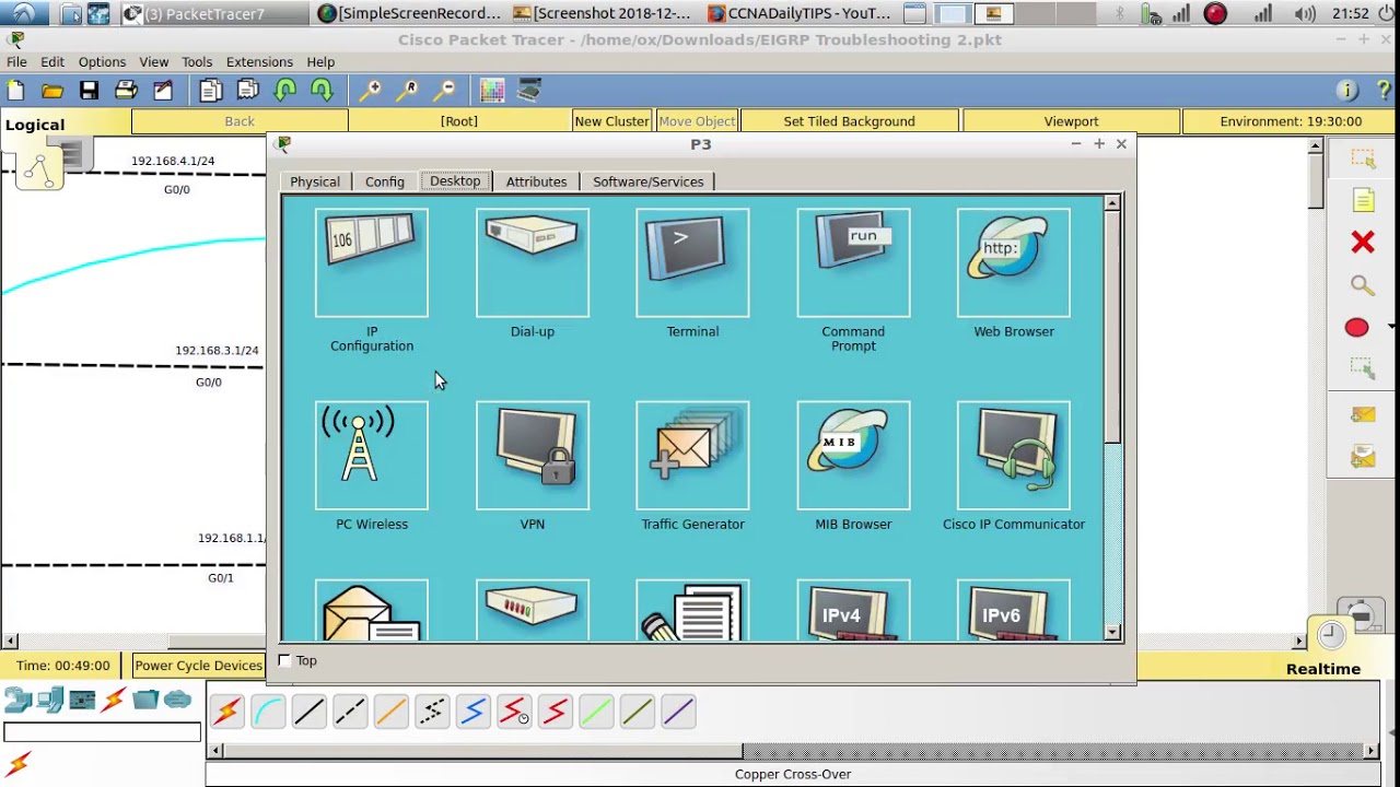 Troubleshooting An EIGRP Network For CCNA Exam With Packet Tracer - YouTube