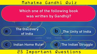Mahatma Gandhi Quiz | 25 Questions | Gandhi Jayanti Quiz 2020 | Difficulty Level = Easy screenshot 3