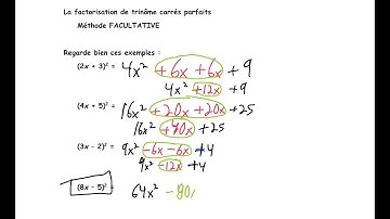factorisation trinome carre parfait