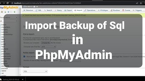 importing mysql database and tables in phpmyadmin | import mysql database
