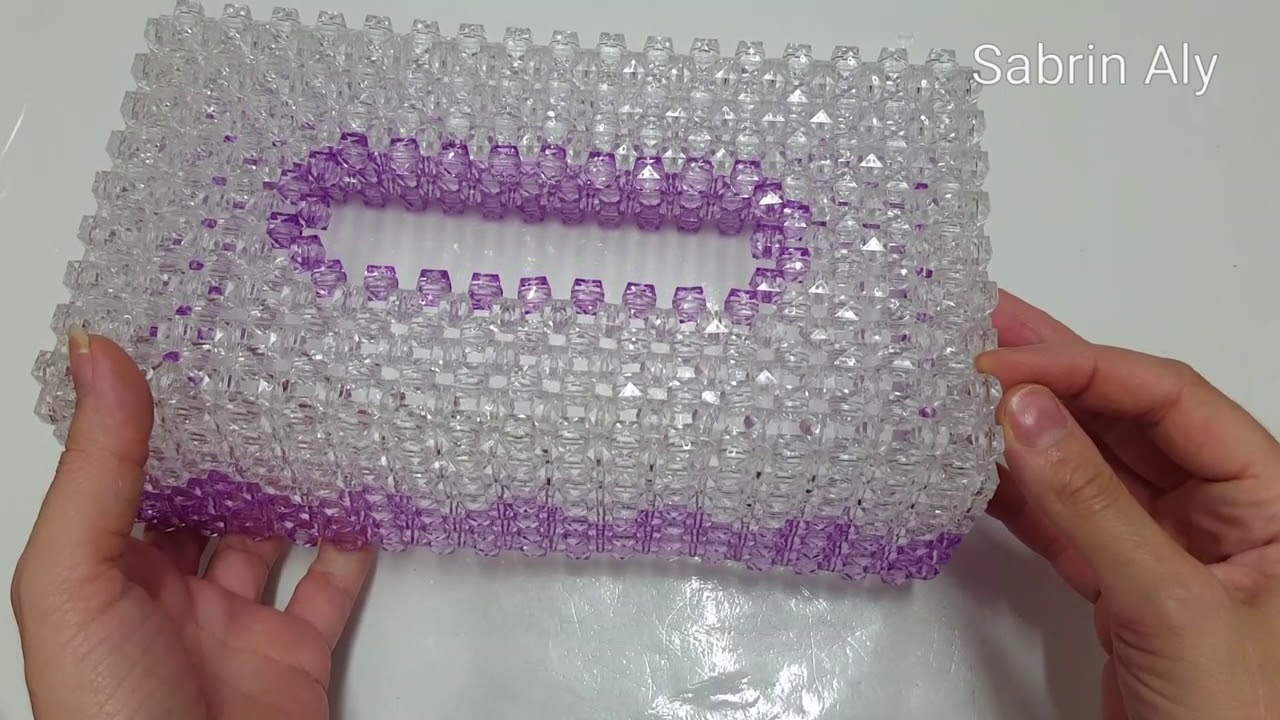 شرح طريقه شغل علبه مناديل بالخرز موديل  مختلف