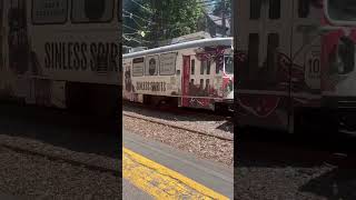 Green Line to Boston leaving Newton Highlands #tramspotting #tram