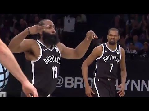 James Harden hits the stepback over Tristan Thompson and KD is impressed🤭