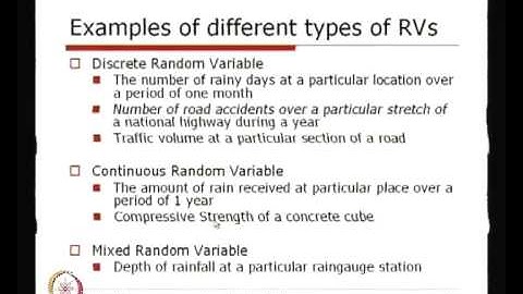 Mod-01 Lec-06 Concept and Defination of Random Variables