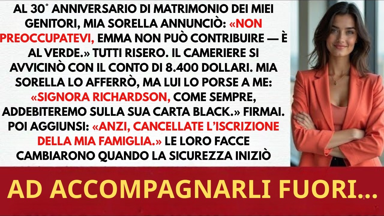 All’anniversario dei miei genitori, mia sorella ha detto che sono “troppo povera” — finché il cameri