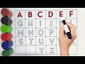 Alphabet, ABC song, ABCD, A to Z, Kids rhymes, collection for writing along dotted lines for toddler
