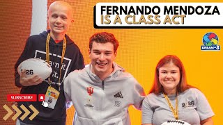 Football Sensation, Fernando Mendoza, Meets Two Young Fans