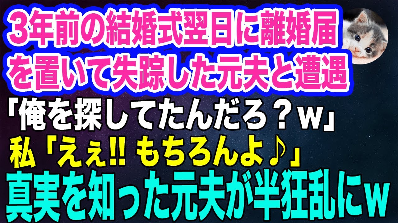 映画館に行くと3年前の結婚式翌日に離婚届を置いて失踪した元夫と遭遇「久しぶりだな！俺を探してたんだろ？」私「えぇ‼もちろんよ」→真実を知った元夫が半狂乱にｗ【スカッとする話・年金シニア生活】
